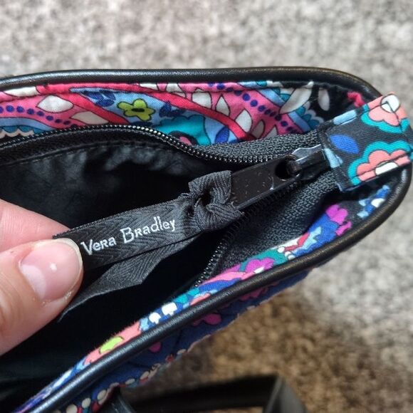 Vera Bradley Lighten Up Vera Large Zip Tote Bag Paisley Blue Pink - Picture 4 of 6